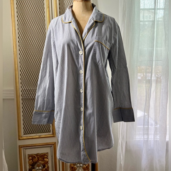 J. Crew Intimates & Sleepwear Jcrew Piped Stripped Pajama Shirt